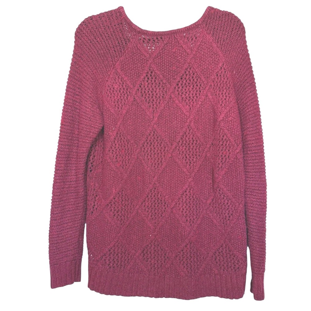 American Eagle Dark Red argyle‎ style sweater Size Large - Picture 7 of 7